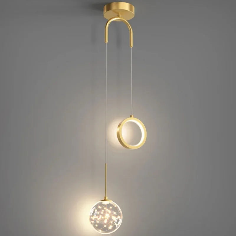 DecorBites™ Gold Ring LED Pendant Light for Ceiling Luxury Decor in Living Room