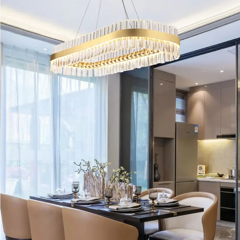 DecorBites™ Crystal LED Ring Chandelier: Modern Home Lighting Fixture