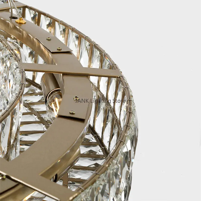 DecorBites™ K9 Crystal Ring Pendant Light: Deluxe LED Interior Decoration for Living Room, Bedroom & Restaurant