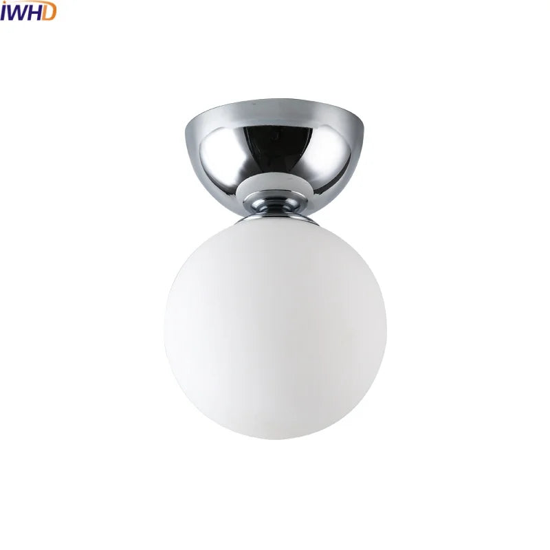DecorBites™ Glass Iron LED Ceiling Light - Modern Nordic Style Lighting Fixtures