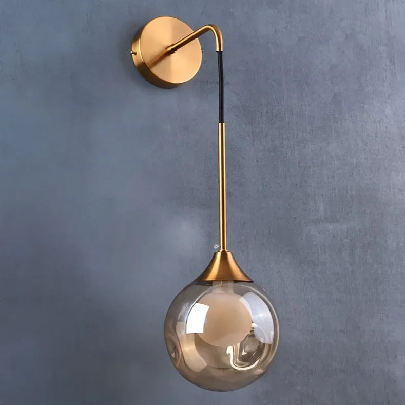 DecorBites™ Glass Ball Gold LED Wall Sconce Modern Nordic Indoor Lamp Fixture