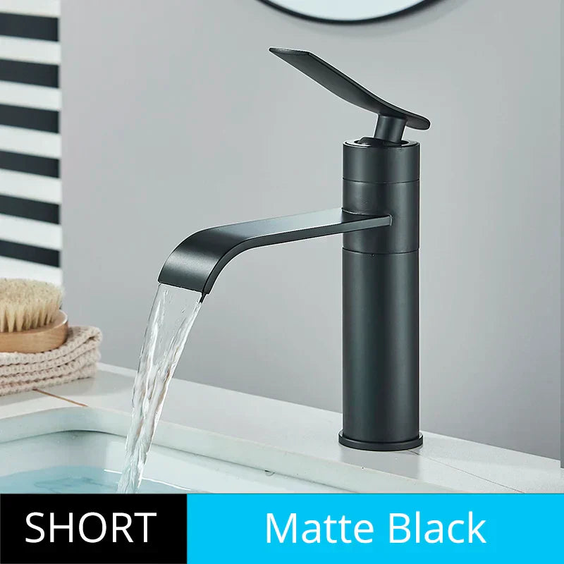 DecorBites™ Basin Faucet: Hot Cold Water Mixer Tap for Bathroom Vessel Washbasin