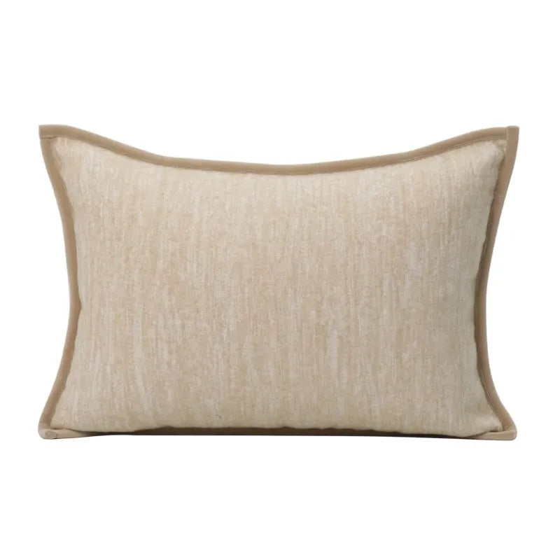 DecorBites™ Geometric Brown Leather Splicing Throw Pillow Cover 45x45cm Luxe Square Cushion Case