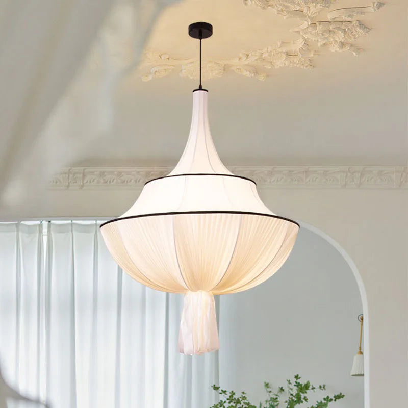 DecorBites™ French Minimalist Silk Pendant Lamp for Living Room Kitchen Farmhouse