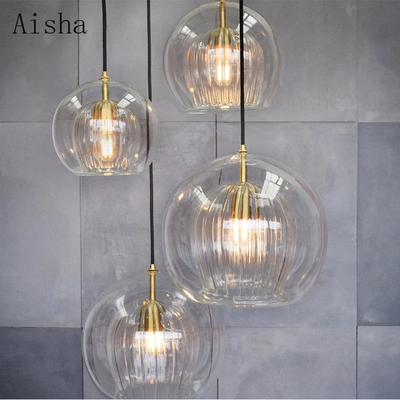 DecorBites™ Glass Ball LED Pendant Lights: Modern Nordic Kitchen Hanging Lamp for Home Decor