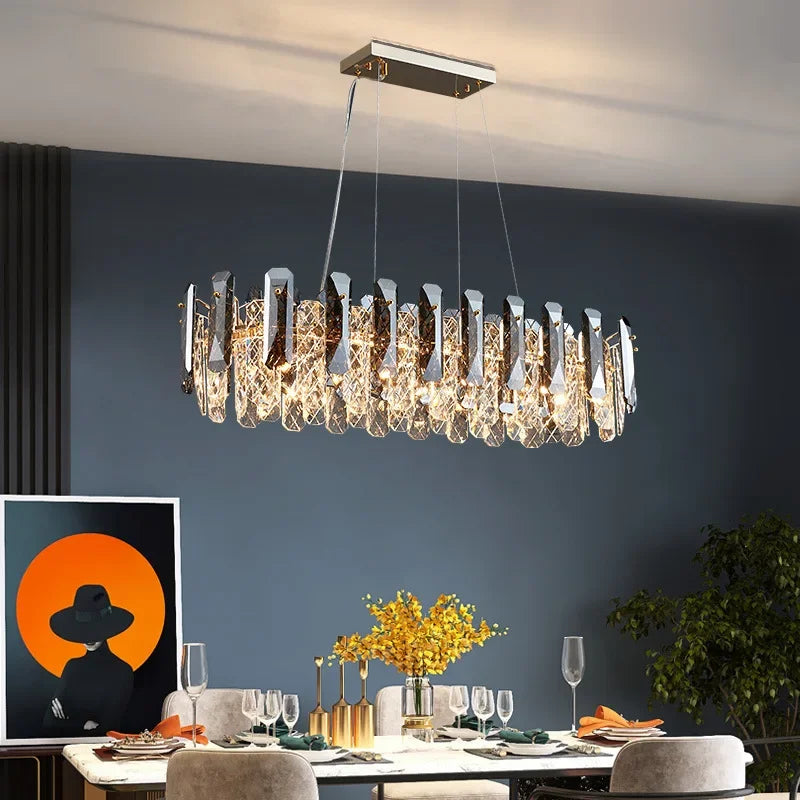 DecorBites™ Crystal LED Chandelier: Modern Luxury Room Decor Pendant Light for Home, Bedroom, Restaurant & Ceiling