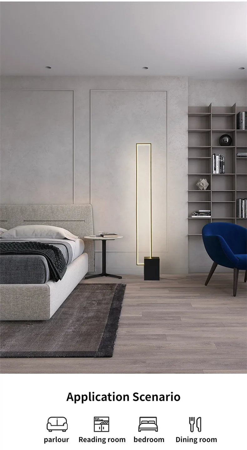 DecorBites™ Geometric LED Floor Lamp Modern Dimmable Living Room Bedroom Decoration Light