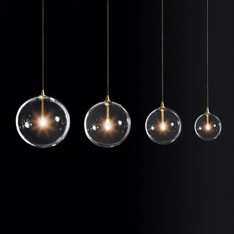 DecorBites™ Gold Metal Globe Pendant Light with LED G4 Bulb for Dining Room