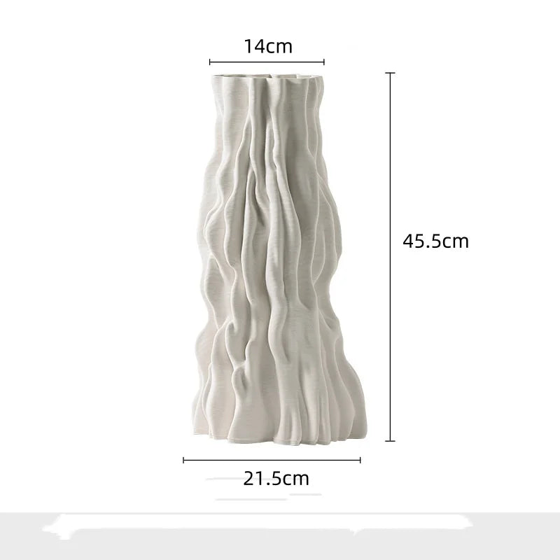 DecorBites™ Abstract Irregular Trunk Fold Ceramic Vase for Home Decor
