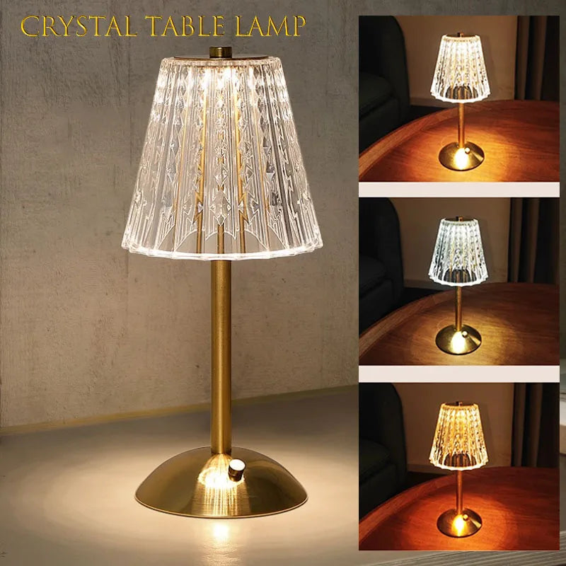 DecorBites™ Crystal Diamond Touch Sensor Cordless Table Lamp