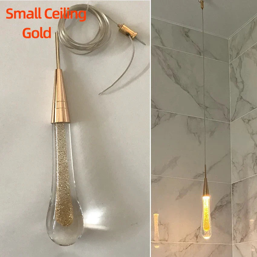 DecorBites™ Crystal Glass LED Pendant Lights - Tear Drop Design for Restaurant, Bar, Staircase