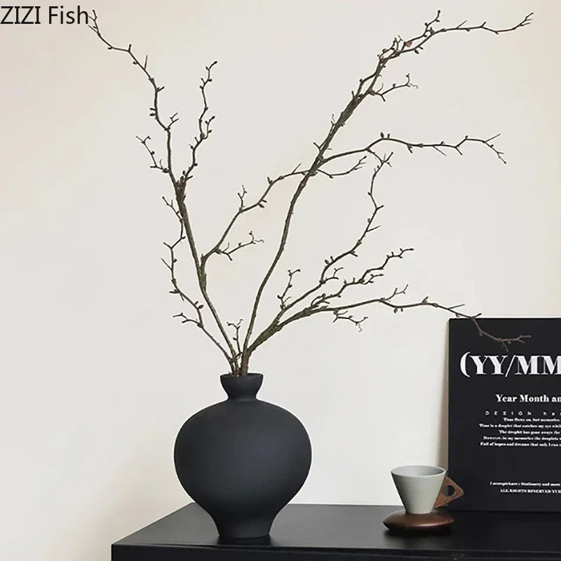 DecorBites™ Big Belly Ceramic Vase for Minimalist Floral Arrangements