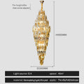 Luxe modern brass and crystal chandelier dining room pendant light