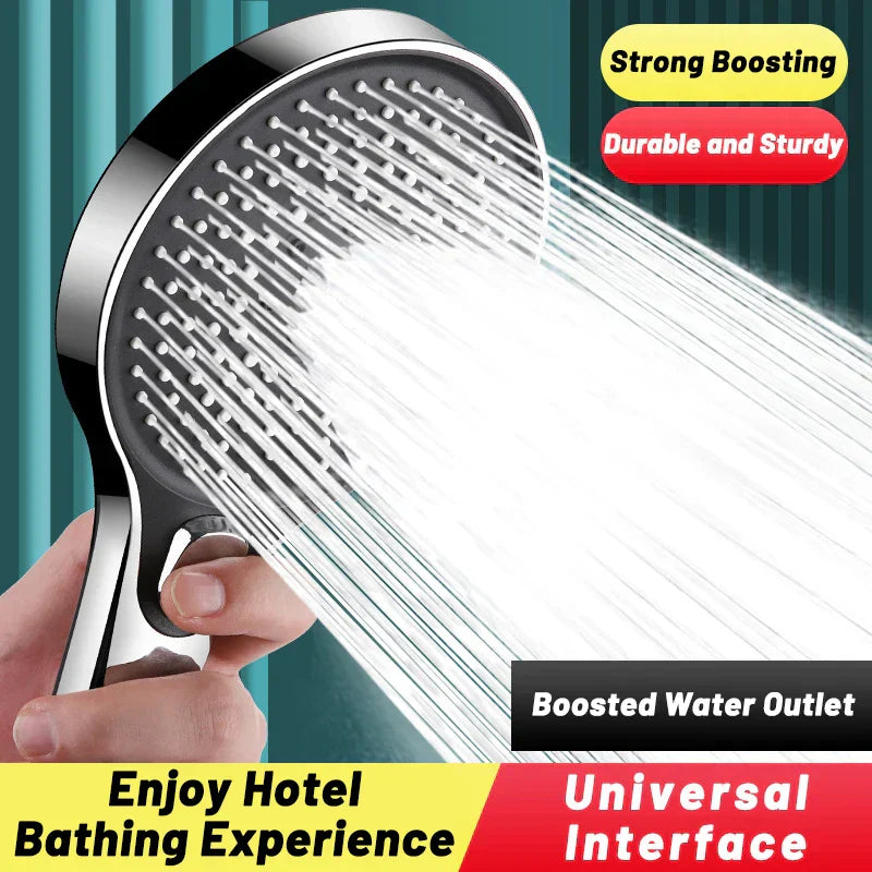DecorBites™ Circular High Pressure Shower Head, Three Modes, Adjustable Water Outlet