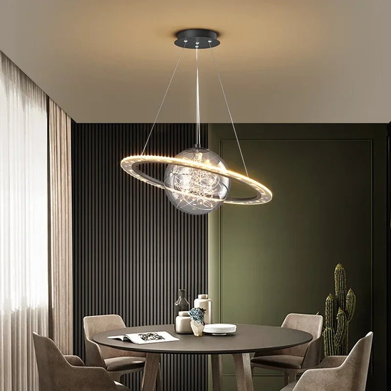 DecorBites™ Gold Acrylic Nordic Chandelier LED Pendant Lamp for Luxury Interior Lighting