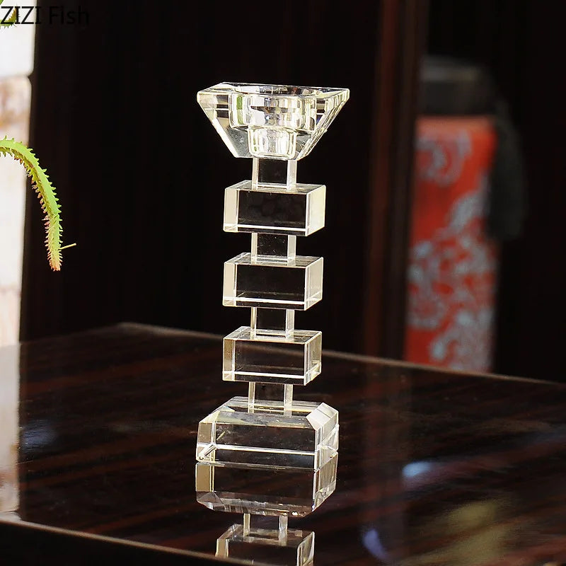 DecorBites™ Crystal Candle Holder Desk Decoration Home Aroma Container