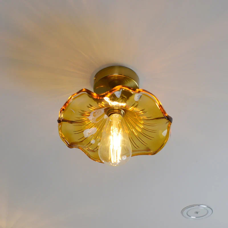 DecorBites™ Green Glass LED Ceiling Lamp for Home Living Room and Hallway Lighting