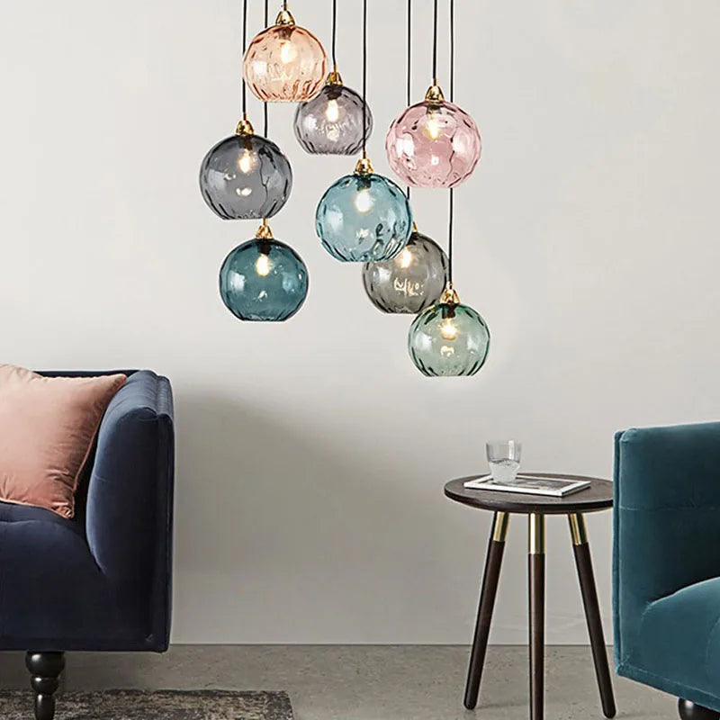 DecorBites™ Glass Ball Lustre Pendant Lights - Modern Nordic Design for Kitchen, Bedroom, or Restaurant