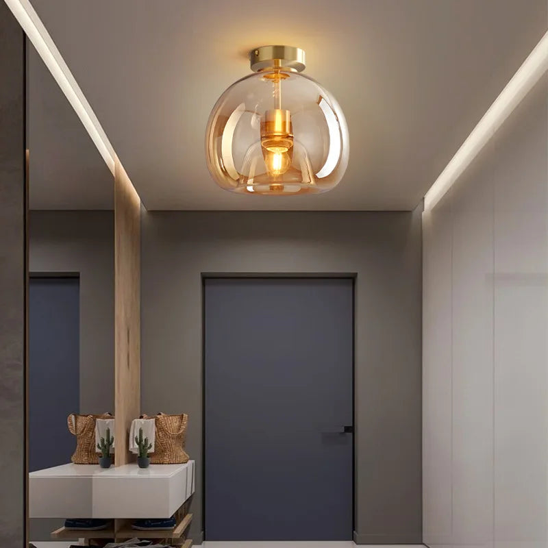 DecorBites™ Glass Ball LED Ceiling Light: Modern Nordic Living Room Hallway Kitchen Interior Lamp