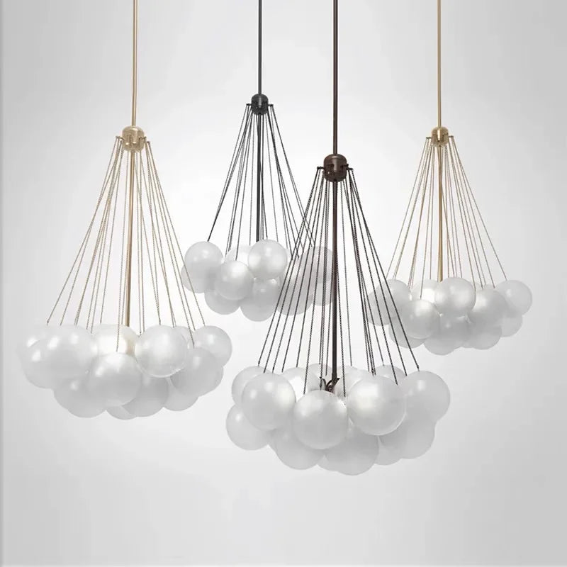 DecorBites™ Glass Ball LED Chandelier Pendant - Modern Hanging Light Fixture for Dining Room