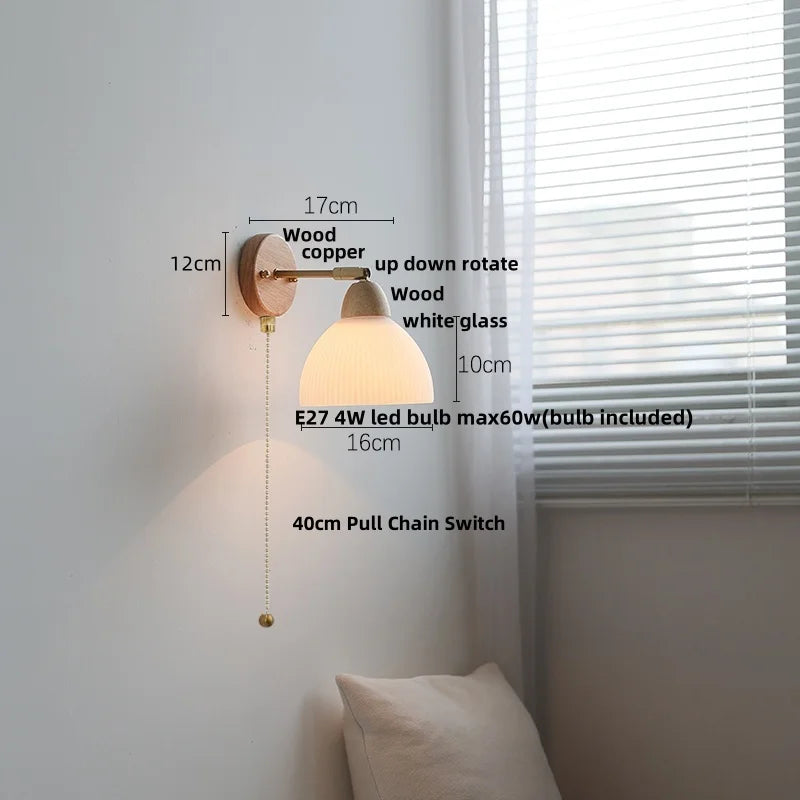 DecorBites™ Ceramic Wood Up Down Rotate LED Wall Sconce Light Fixtures