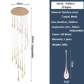 DecorBites™ Crystal LED Chandeliers: Luxury Long Staircase Hanging Lights for Living Room Lobby