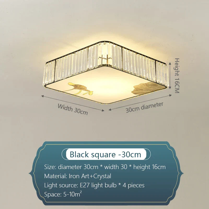 DecorBites™ Crystal Chinese Style Ceiling Light for Living Room and Bedroom