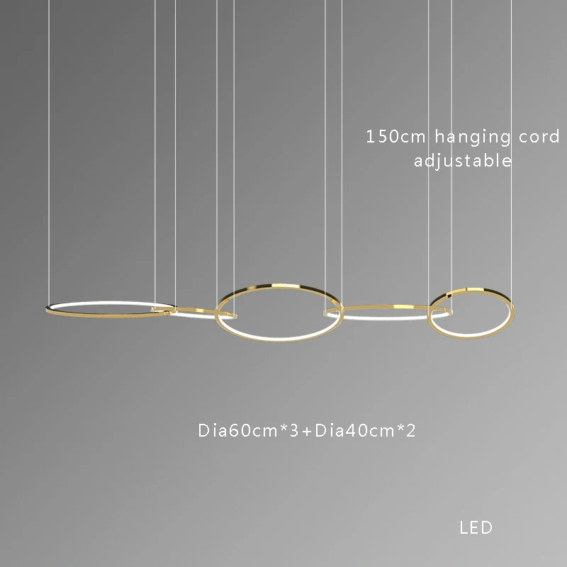 DecorBites™ Gold Stainless Steel Silicone Pendant Lamp - Modern Round LED Lustre