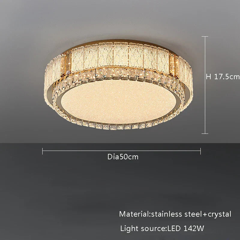 DecorBites™ Crystal Glass Ceiling Lamps LED Light Fixture for Modern Living Room Decor