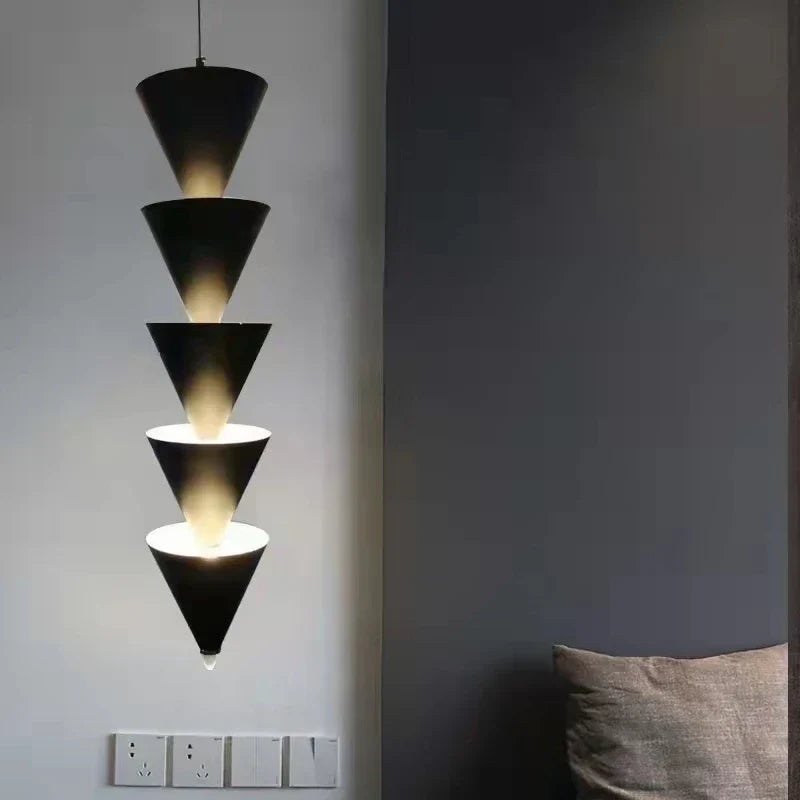 DecorBites™ Gold Black Cone LED Pendant Lamp for Stylish Home and Shop Lighting