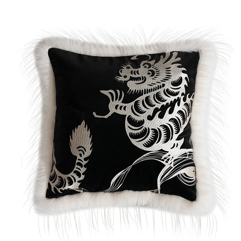 DecorBites™ Dragon Year Pillowcase: Decorative Cushion Cover for Home Sofa Decor