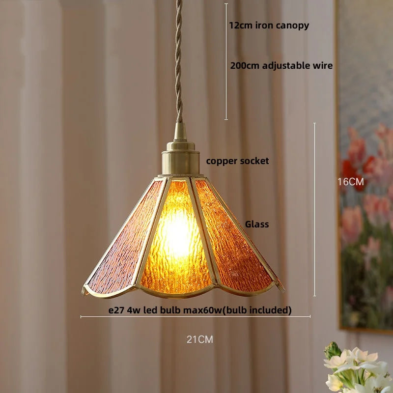 DecorBites™ Copper Glass LED Pendant Lamp, Modern Nordic Hanging Light