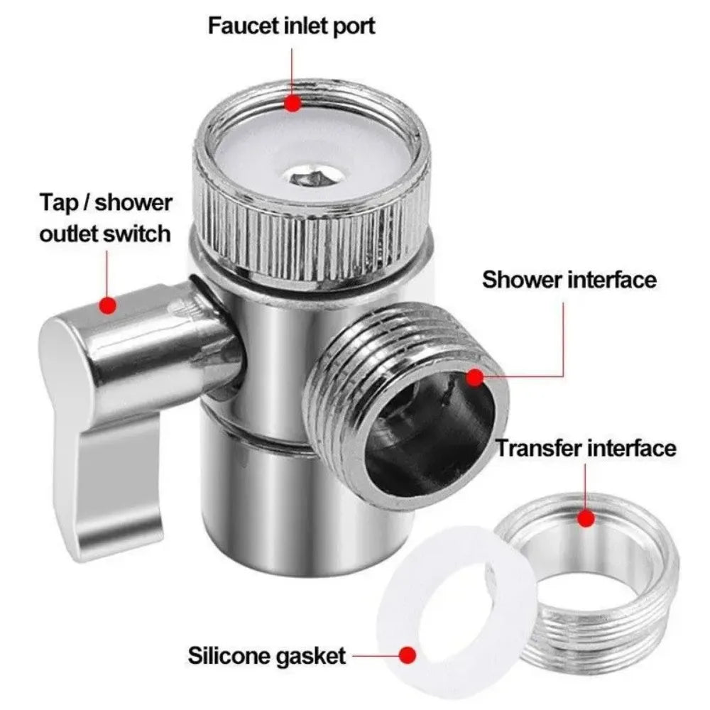 DecorBites™ 3-Way Shower Head Diverter Valve | Three Function Switch Adapter - Bathroom Accessories