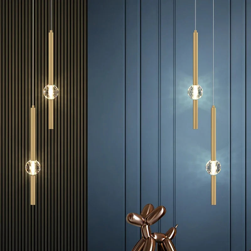 DecorBites™ Crystal LED Chandelier for Nordic Bedroom, Living Room & TV Background Wall.