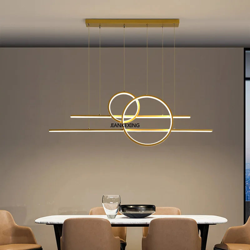 DecorBites™ Gold Black Dimmable LED Chandelier for Dining Room Kitchen Bar Lighting