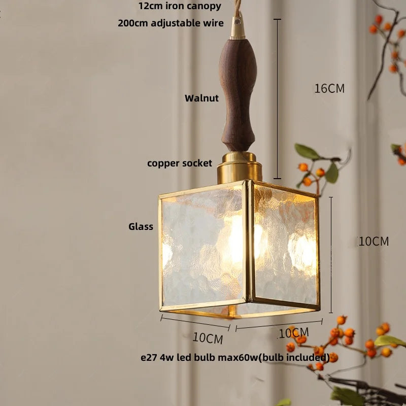 DecorBites™ Copper Glass LED Pendant Lamp, Modern Nordic Hanging Light