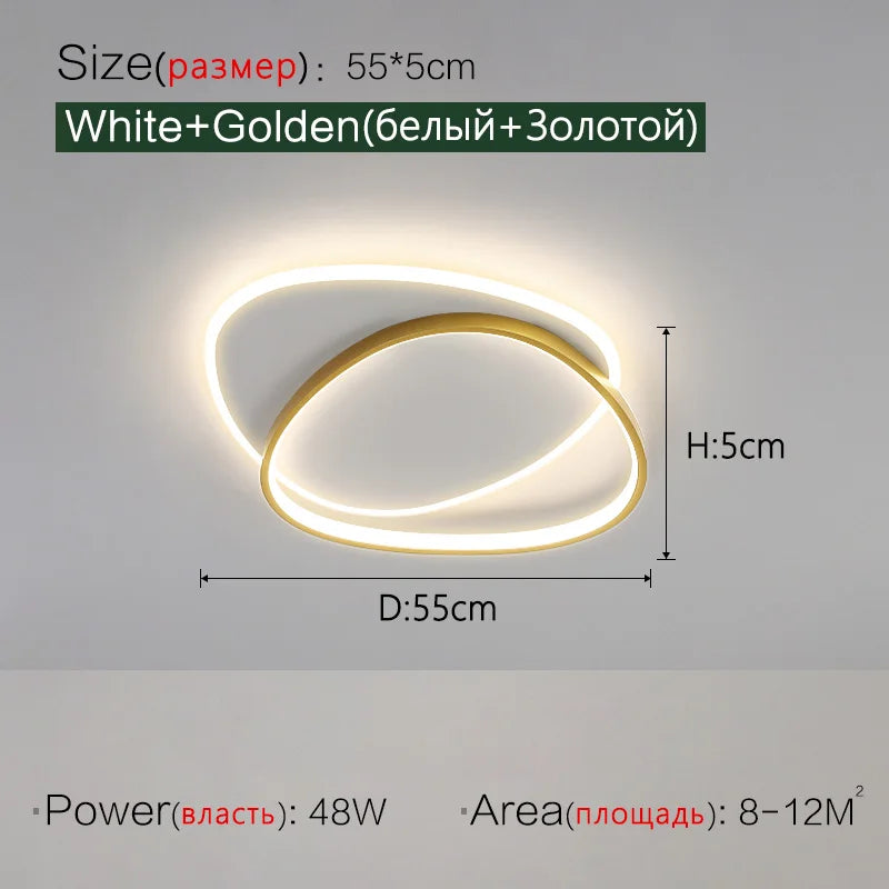 DecorBites™ LED Ceiling Lamp for Bedroom, Modern & Romantic Nordic Design for Master Bedroom & Study Room.