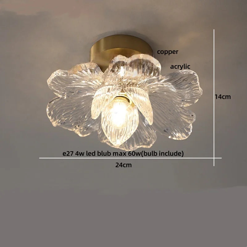 DecorBites™ Glass Flower LED Ceiling Lights - Modern Nordic Canopy Lamparas Techo