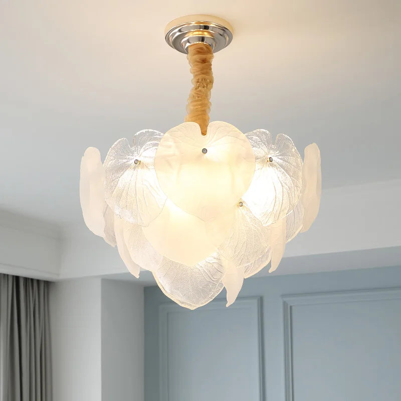 DecorBites™ French Cream Crystal Chandelier for Luxury Living Room, Net Red Feather Design