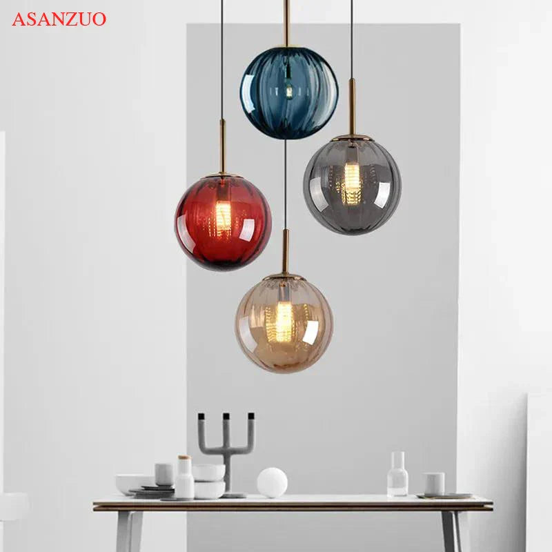 DecorBites™ Glass Ball Pendant Lamp: Modern Nordic LED Lighting for Home, Restaurant, Living Room