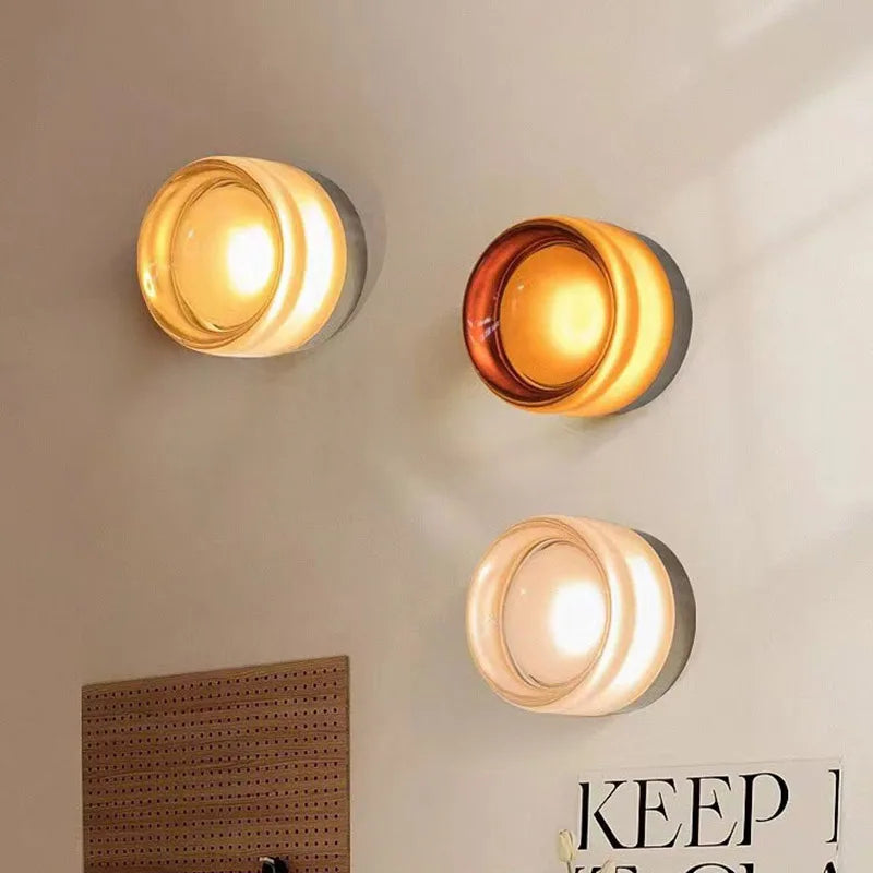 DecorBites™ Amber Jelly LED Wall Sconce Light for Bedside Room Decor, Smoke Grey
