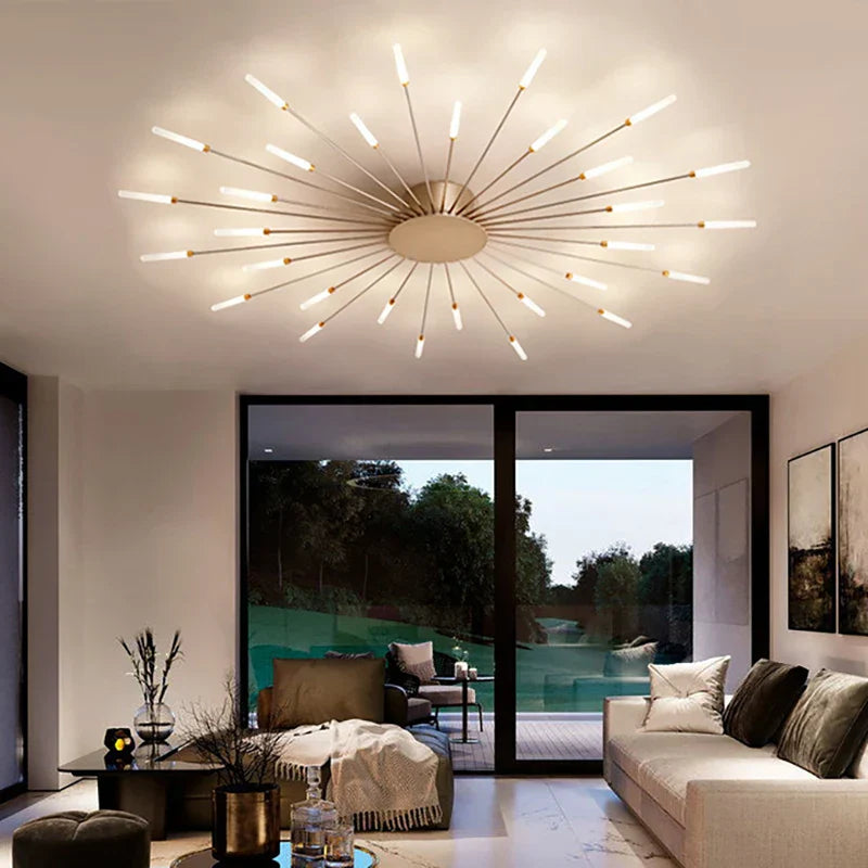 DecorBites™ Acrylic Sunflower Ceiling Lamp in Brushed Antique Gold