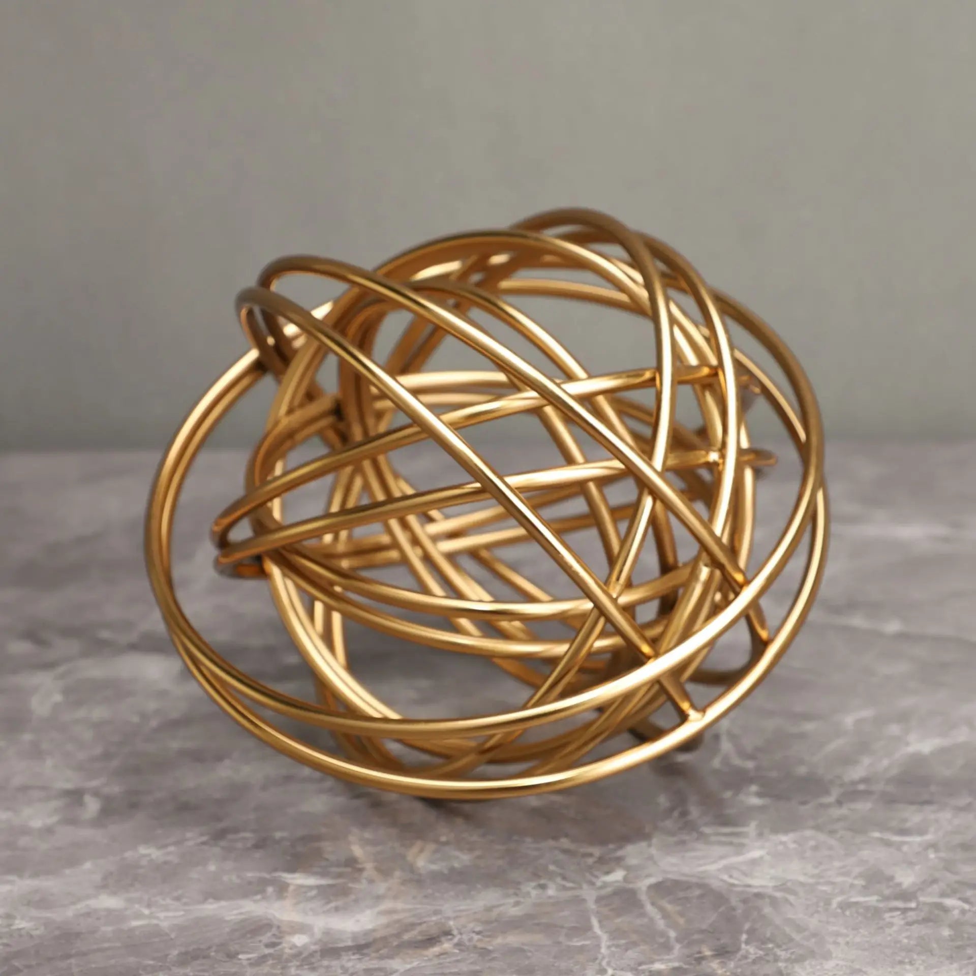 DecorBites™ Geometric Golden Thread Metal Balls Decorative Figurines