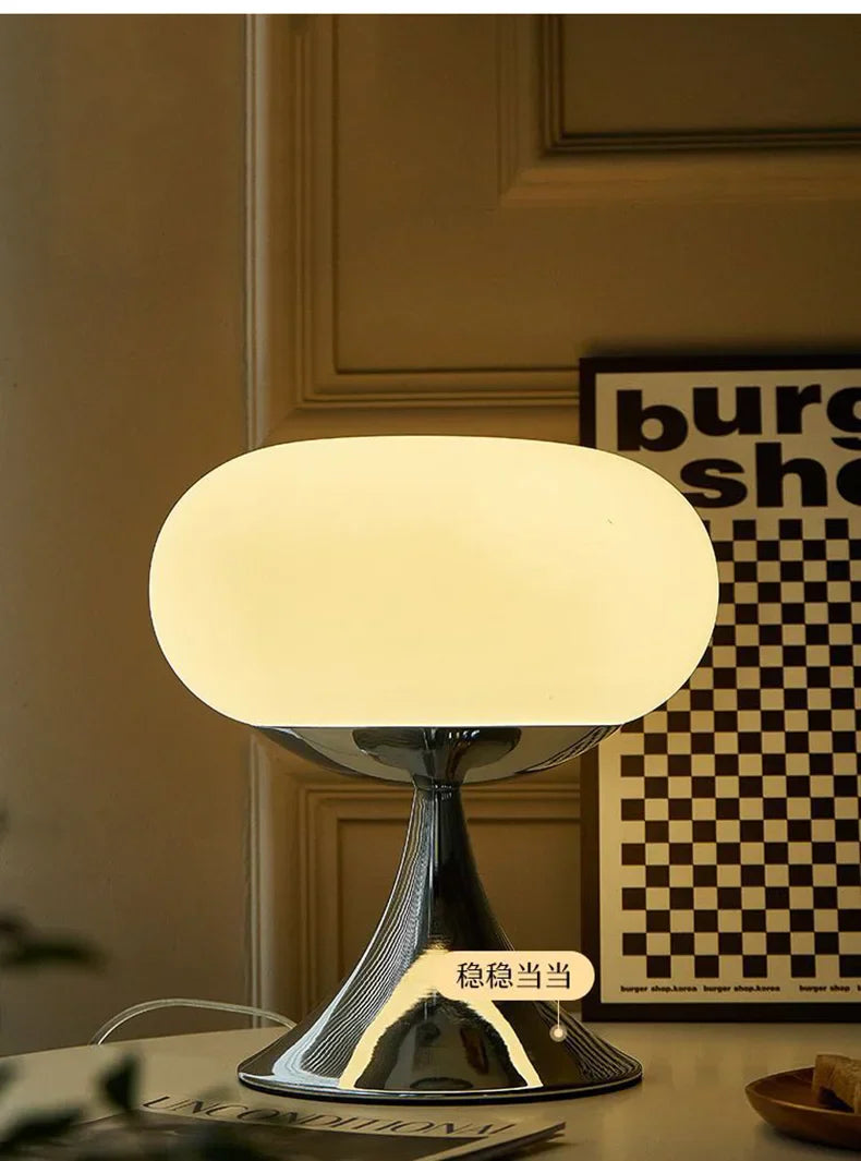 DecorBites™ Glass Table Lamp Bauhaus Design for Cozy Living Space