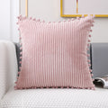 DecorBites™ Corduroy Pompom Cushion Cover 45x45 for Sofa Living Room