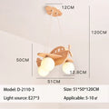 DecorBites™ Kids Wood Airplane Chandelier LED Pendant Light for Boy Bedroom