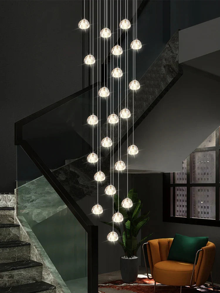 DecorBites™ Crystal LED Ceiling Chandelier: Modern Spiral Kitchen Staircase Home Decoration Light