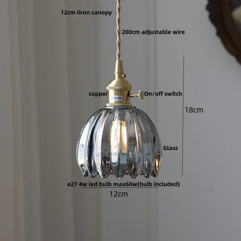 DecorBites™ Copper Glass LED Pendant Light - Modern Adjustable Hanging Fixture for Home deco