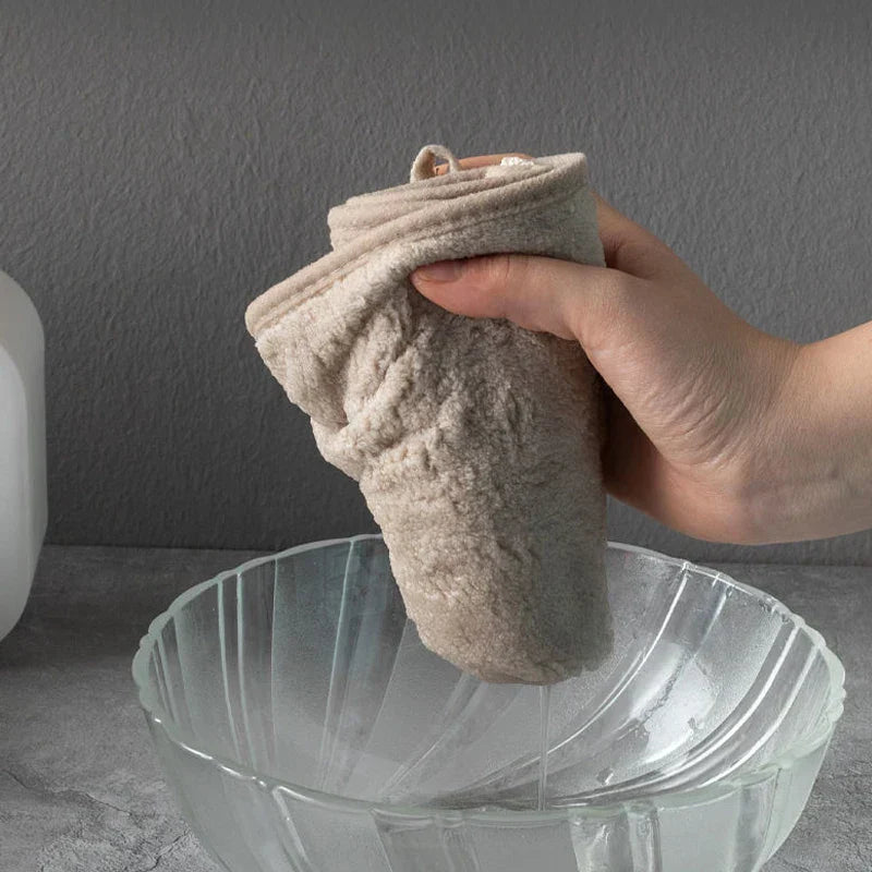 DecorBites™ Coral Velvet Soft Hand Towels Super Absorbent for Kitchen Bathroom Home Hair