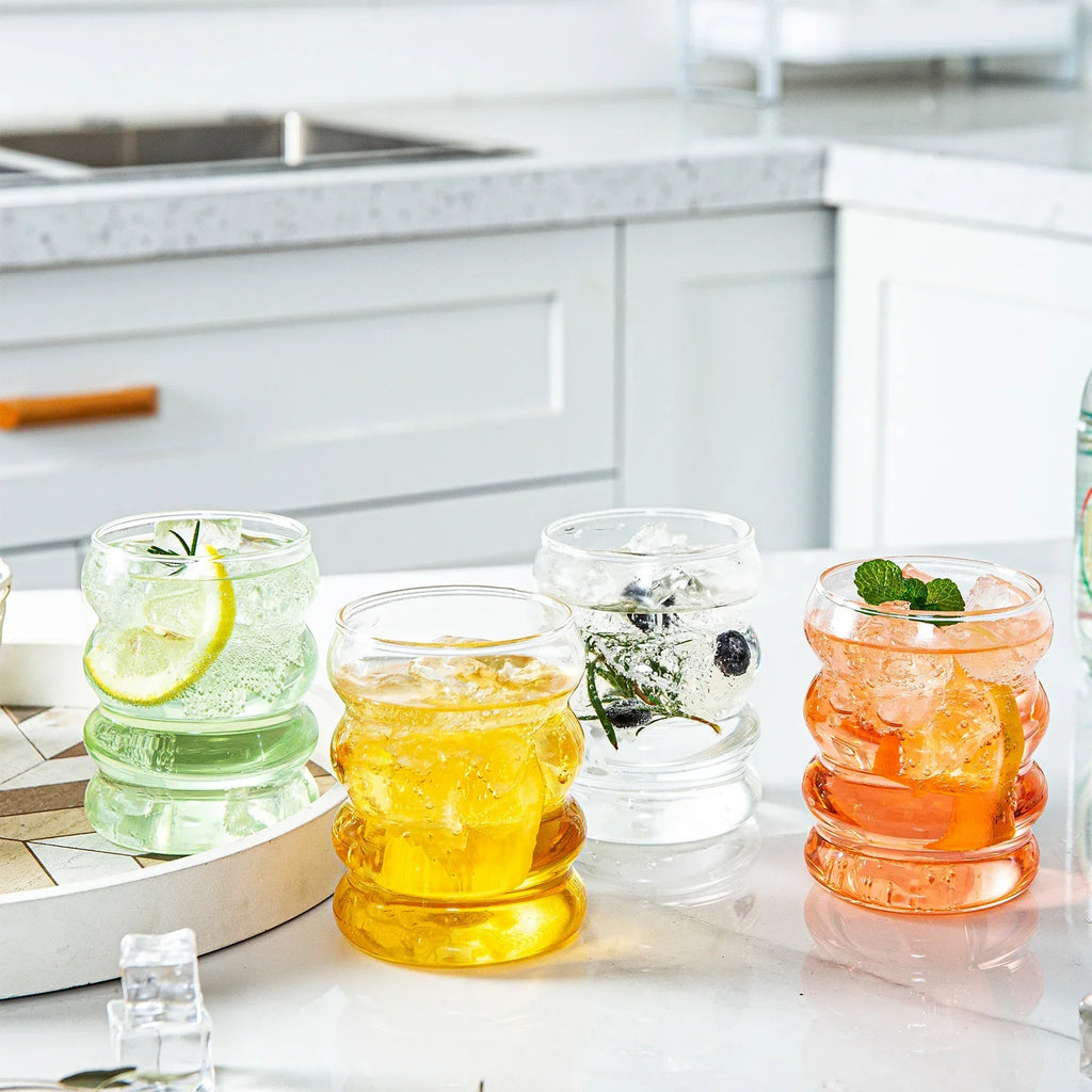 DecorBites™ Creative Styling Glass Drinkware - 300ml Capacity | Perfect for Cocktails, Lattes